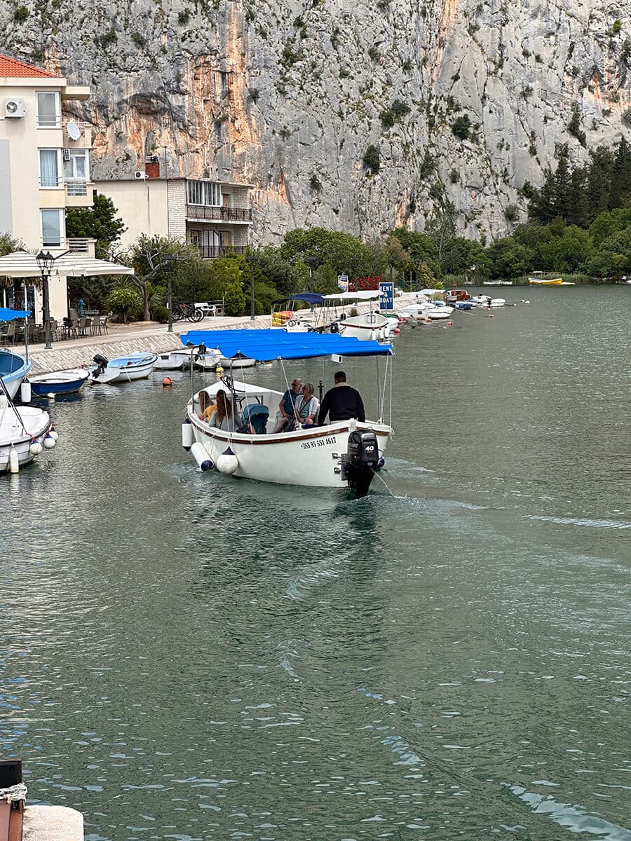 Taxi boat guests on the Cetina River